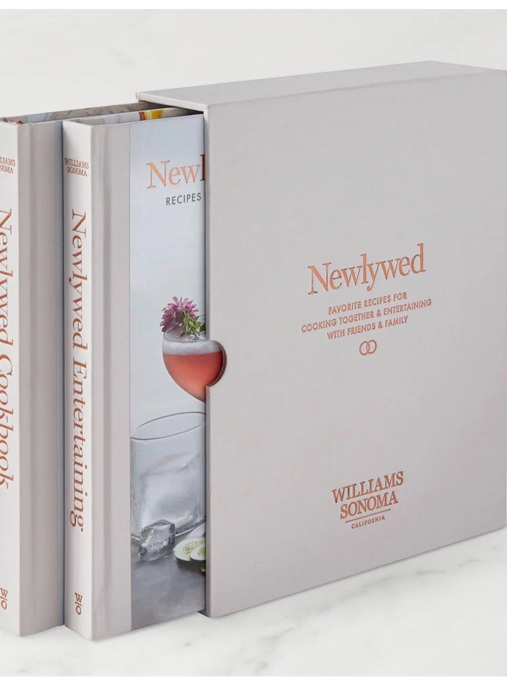 Williams Sonoma Newlywed Cookbook & Newlywed Entertaining 2-Book Set w/ Slipcase